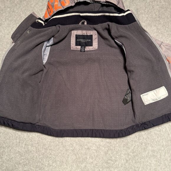 London Fog Lightweight Jacket Boys 3T Gray Lined Hooded Reflective Multiseason - Picture 7 of 16
